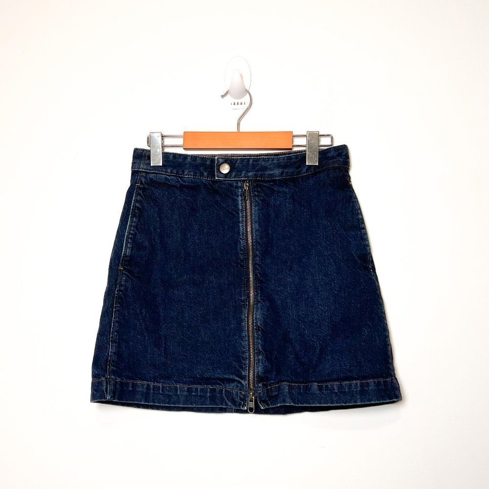 Uniqlo Dark Denim Cotton Summer Mini Skirt